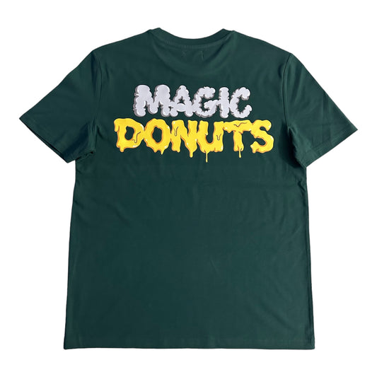 T-shirt Magic King Donuts Vert unisexe en coton biologique lavé 180g, dos.