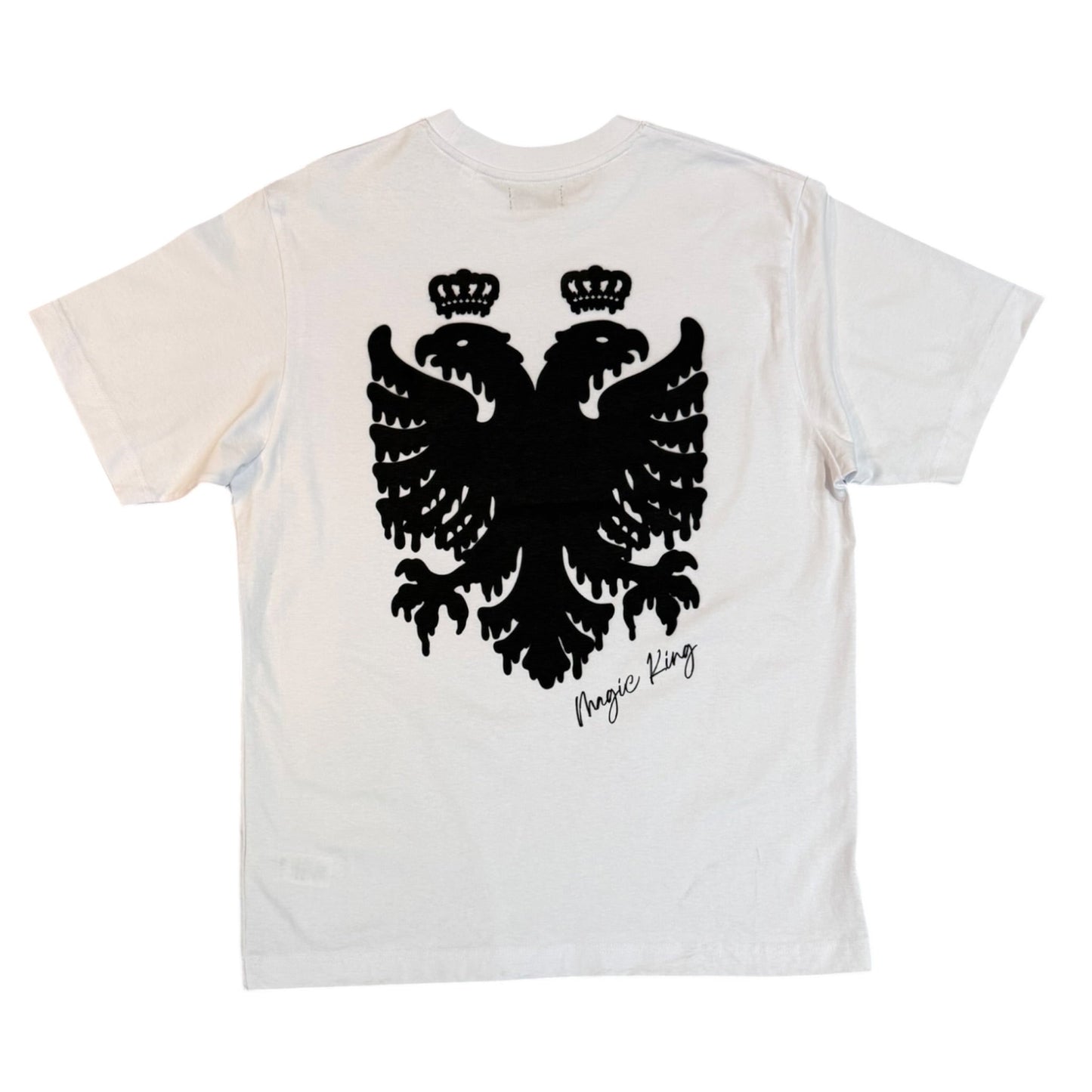 T shirt Magic King Eagle dos blanc oversize MK brodé blanc et aigle noir dos