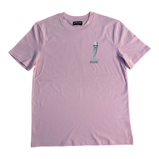 T-shirt Magic King White Ash Gang Rose en coton bio lavé 180g, face.